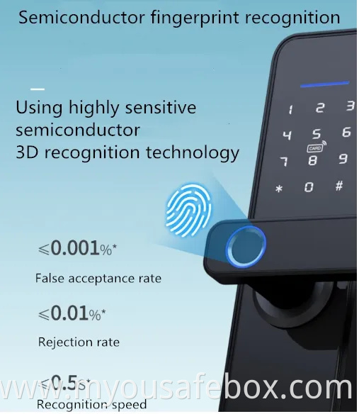 Factory Tuya Tt Smart WiFi Door Lock Digital Fingerprint Password Card Door Lock, Smart Safe Finger Print Lock Electronic Lock